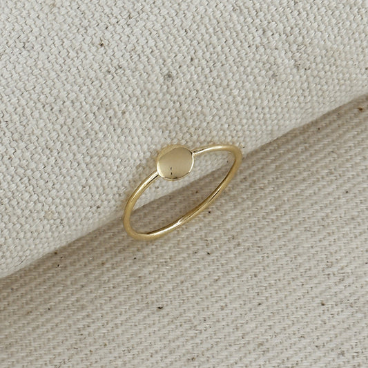 18k Gold Filled Slim Flat Disc Ring