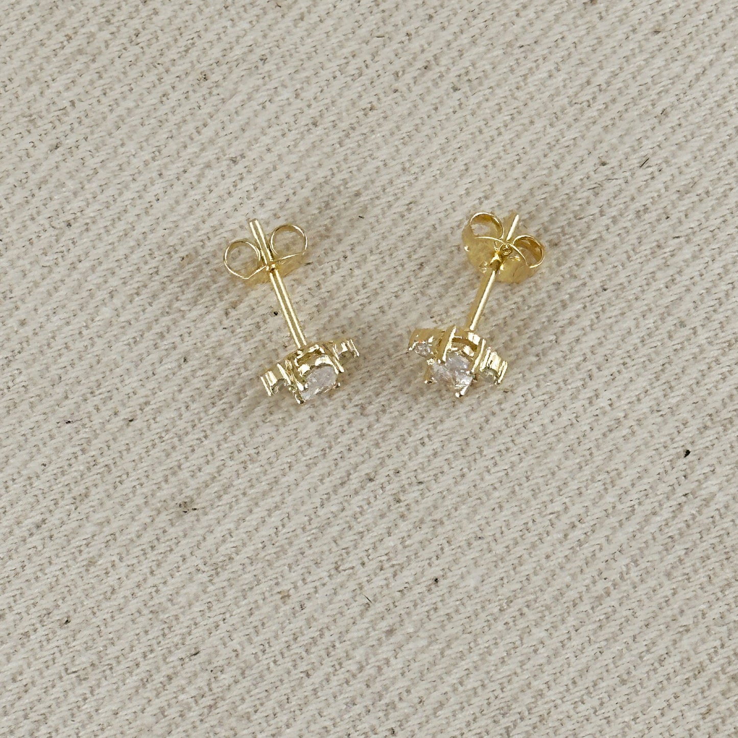 18k Gold Filled Mini Oval CZ Stud Earrings