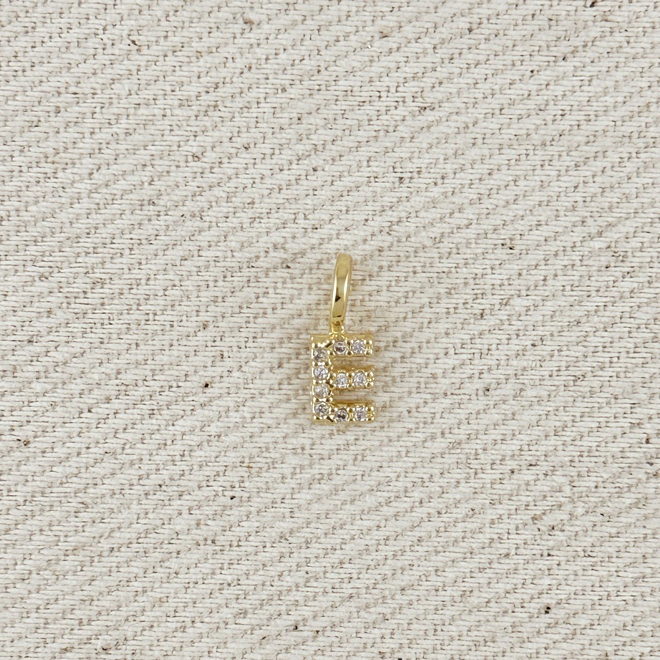 18k Gold filled Micro CZ Initial Letter Charm