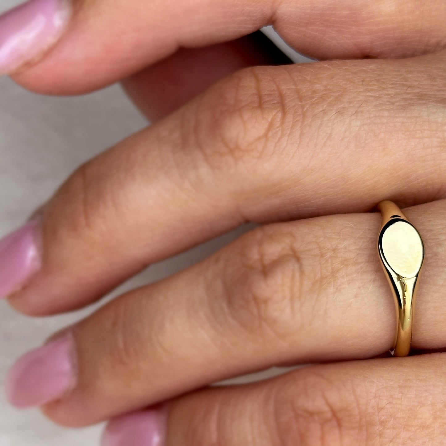 Signet Ring for Women | Classic Minimalist Statement Ring | Engravable Gold Ring