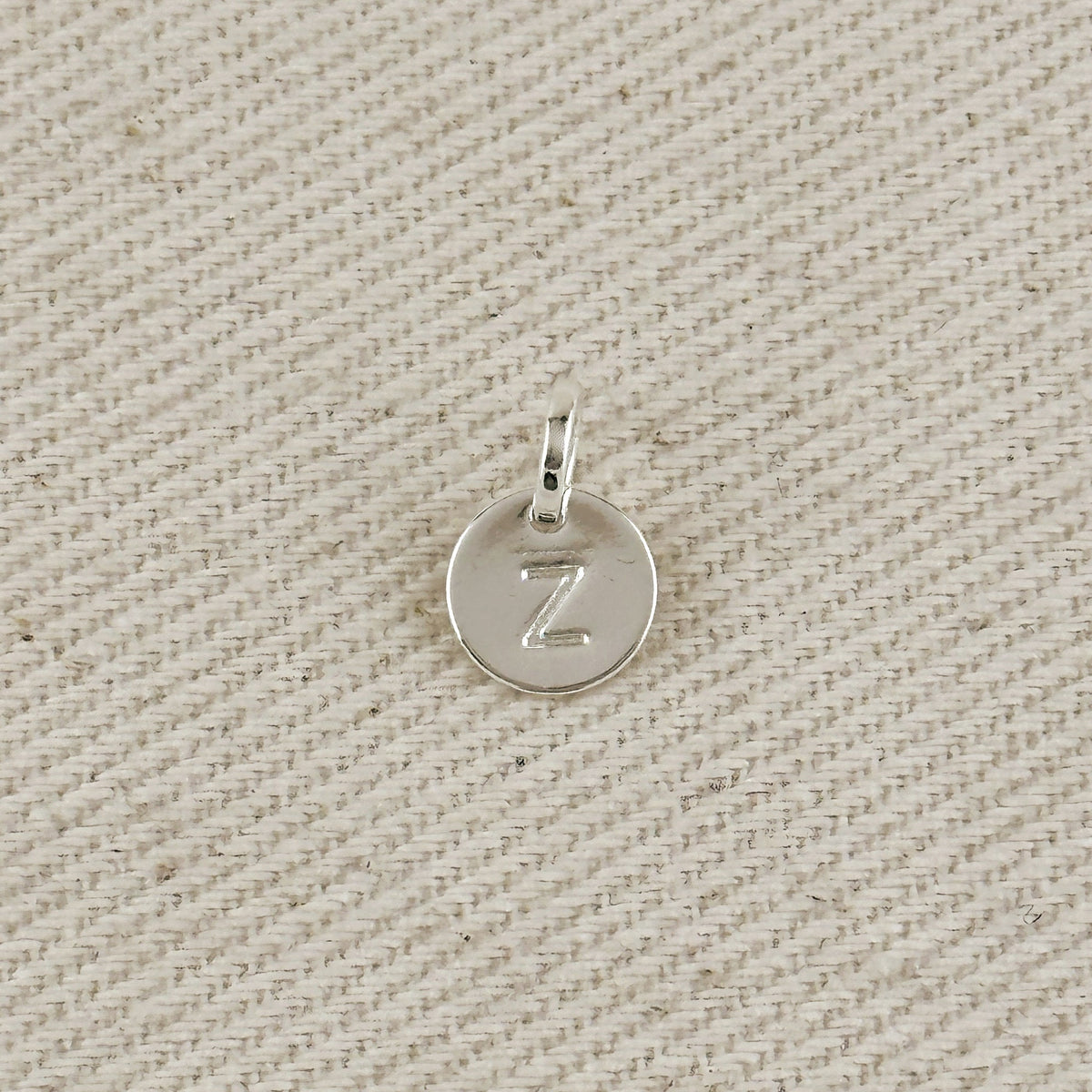Silver Filled Stamped Tiny Initial Letter Charm