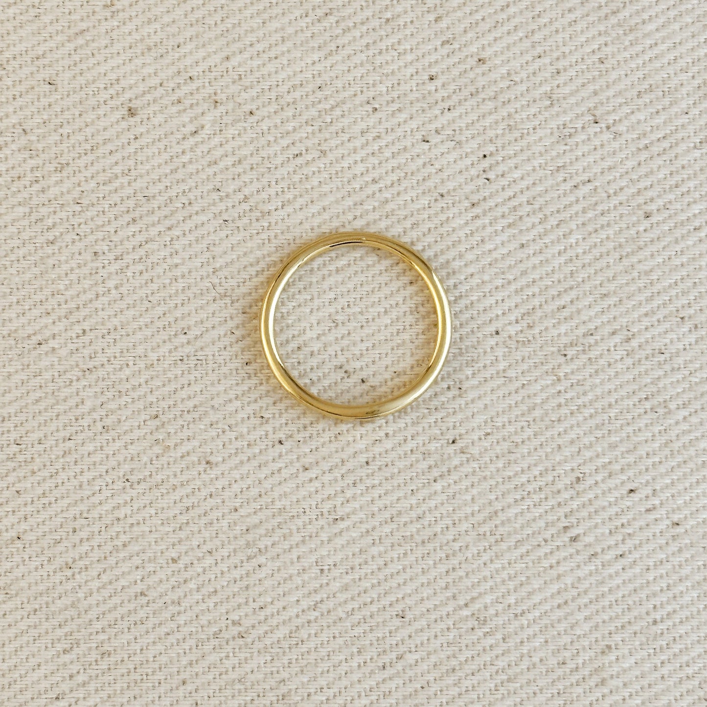 18k Gold Filled Slim Flat Top Band Ring