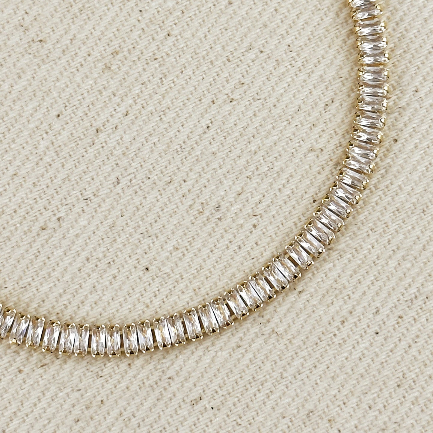 Tennis Bracelet for Women | Baguette Cut CZ Crystal Bracelet | Adjustable 6.5" Chain