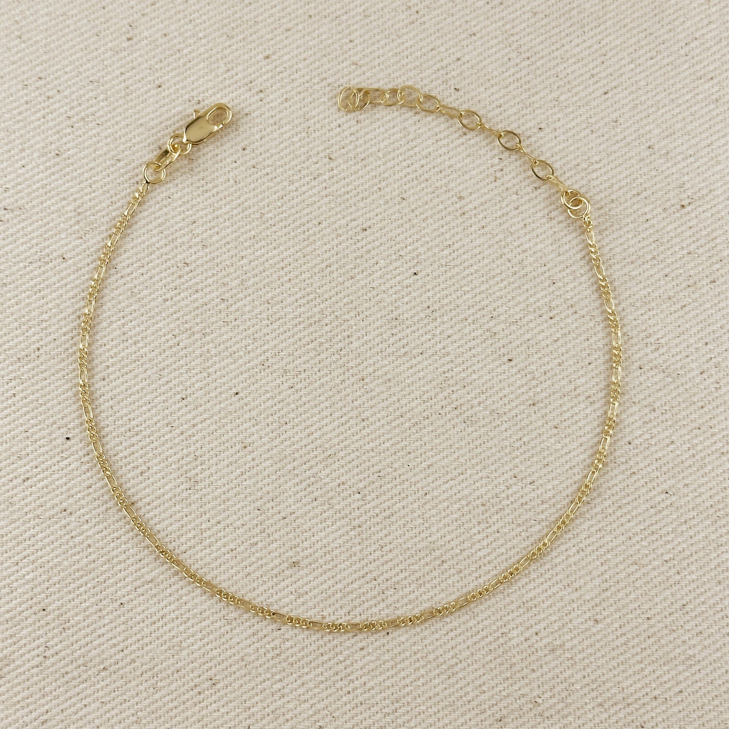 18k Gold Filled 1.5mm Figaro Chain Anklet