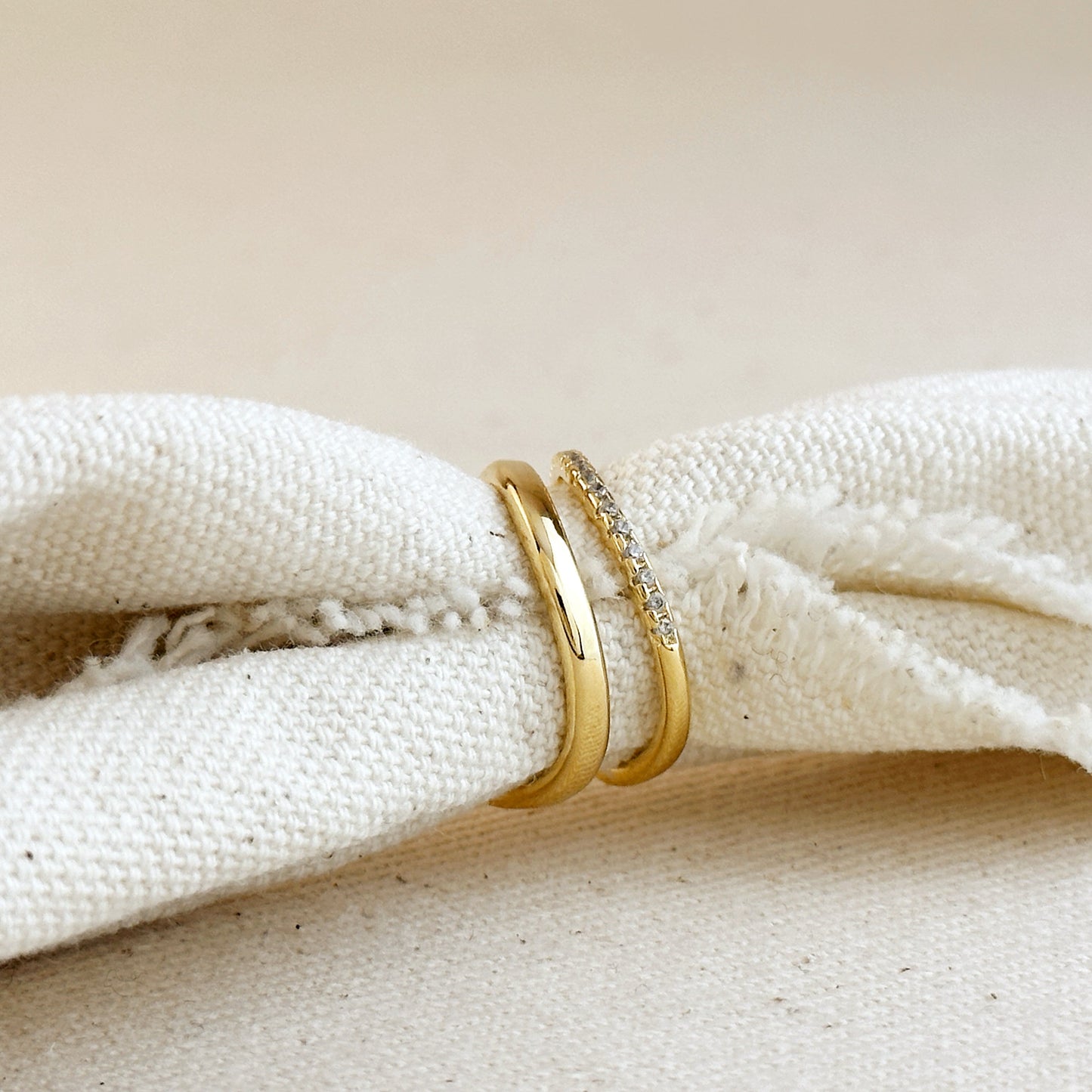 18k Gold Filled Stackable Wave Ring