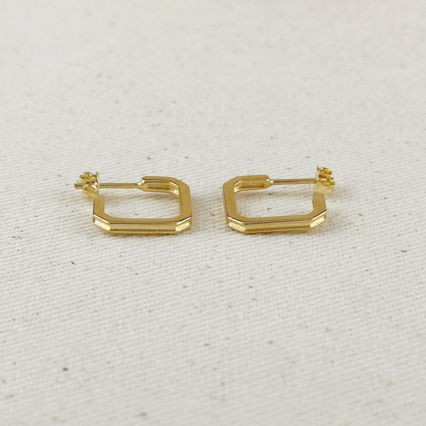 18k Gold Filled Square C-Hoop Earrings