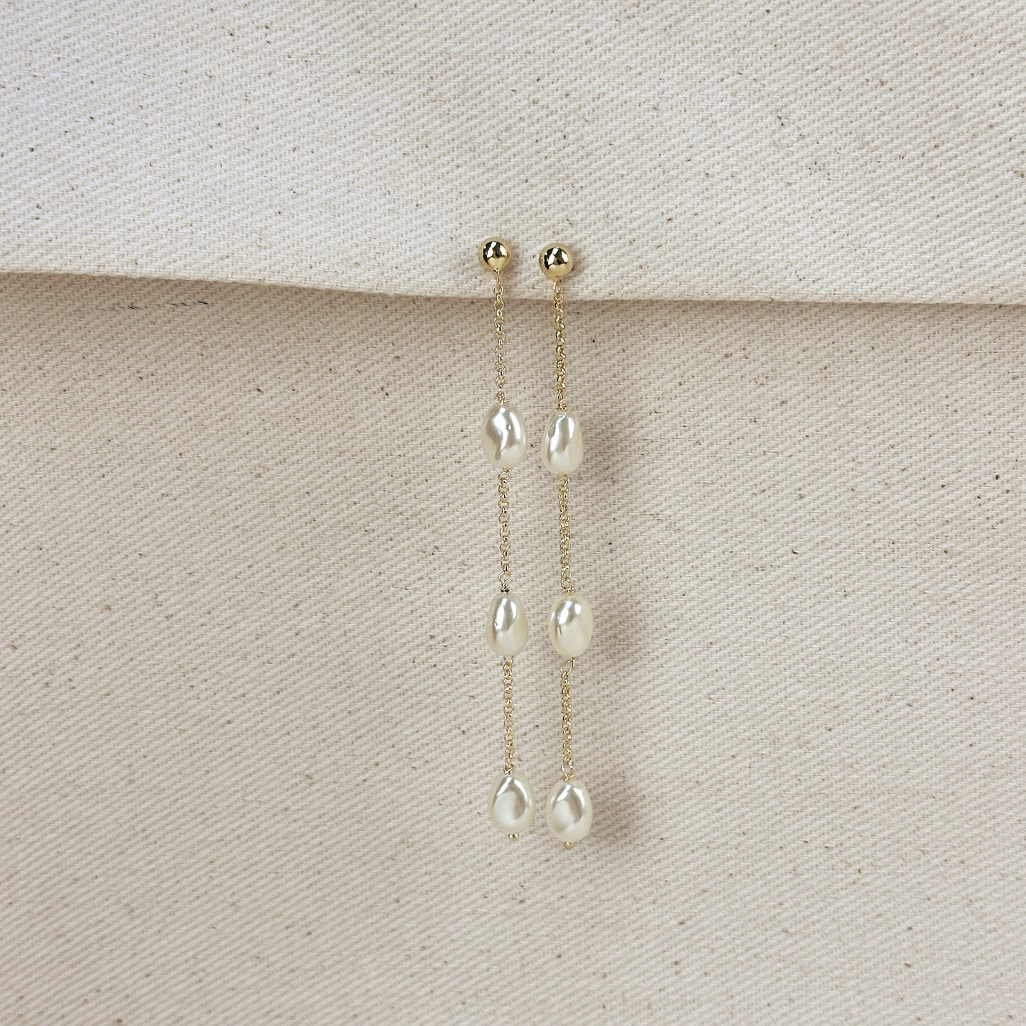 Baroque Pearl Drop Earrings - Long Statement Earrings for Women