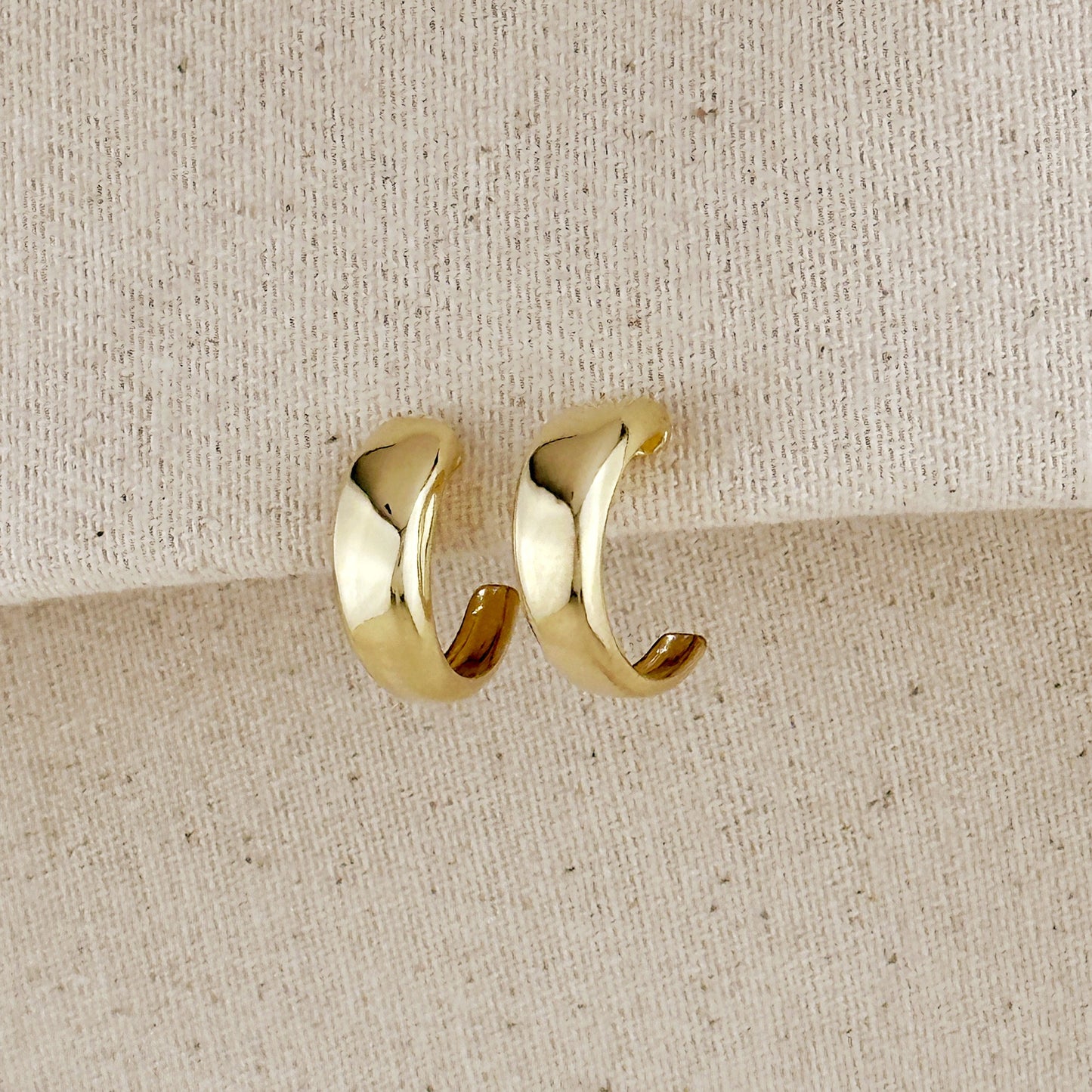 Chunky Gold C-Hoop Earrings | Thick Hoops | Modern Minimalist Earrings | Gift for Her