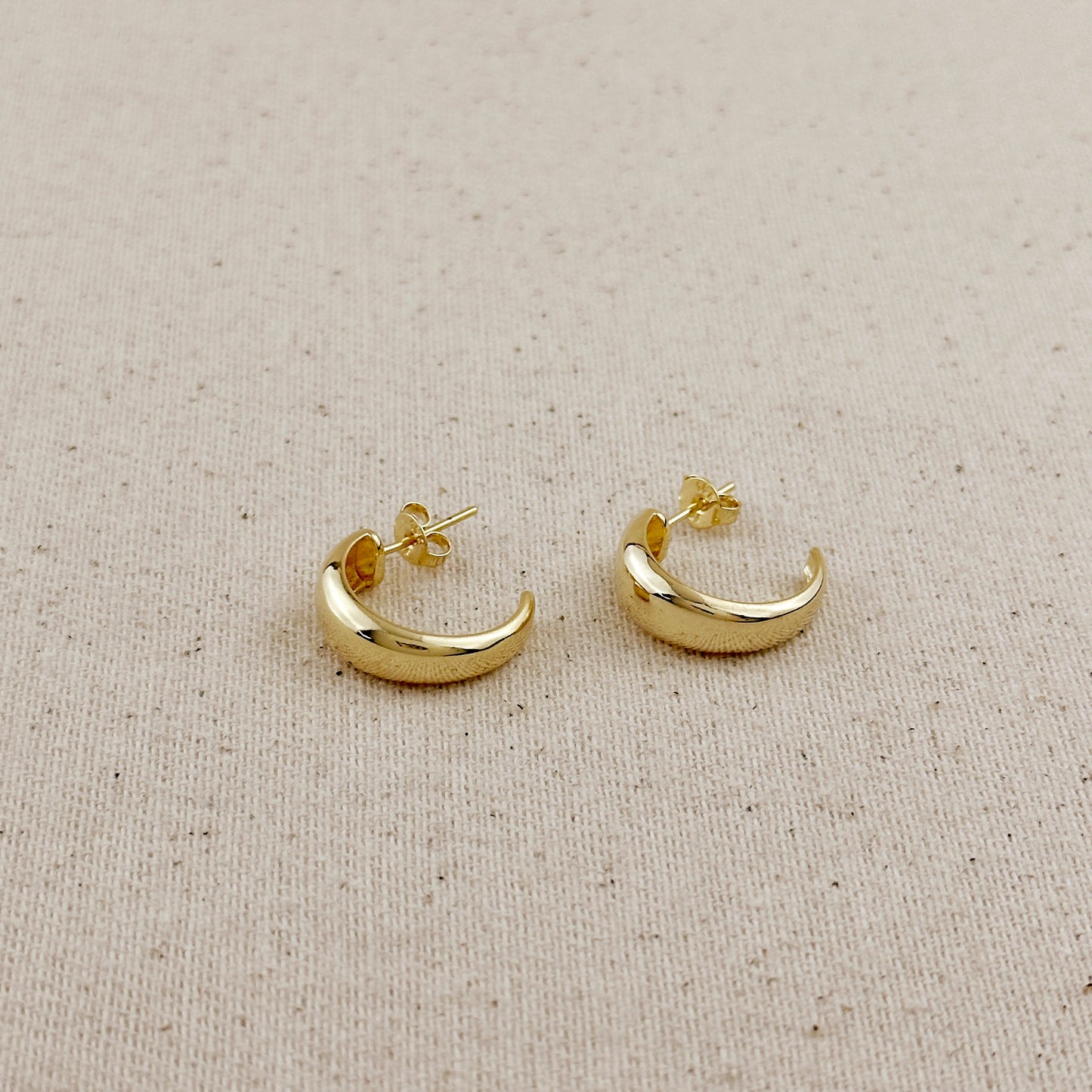 Chunky Gold C-Hoop Earrings | Thick Hoops | Modern Minimalist Earrings | Gift for Her