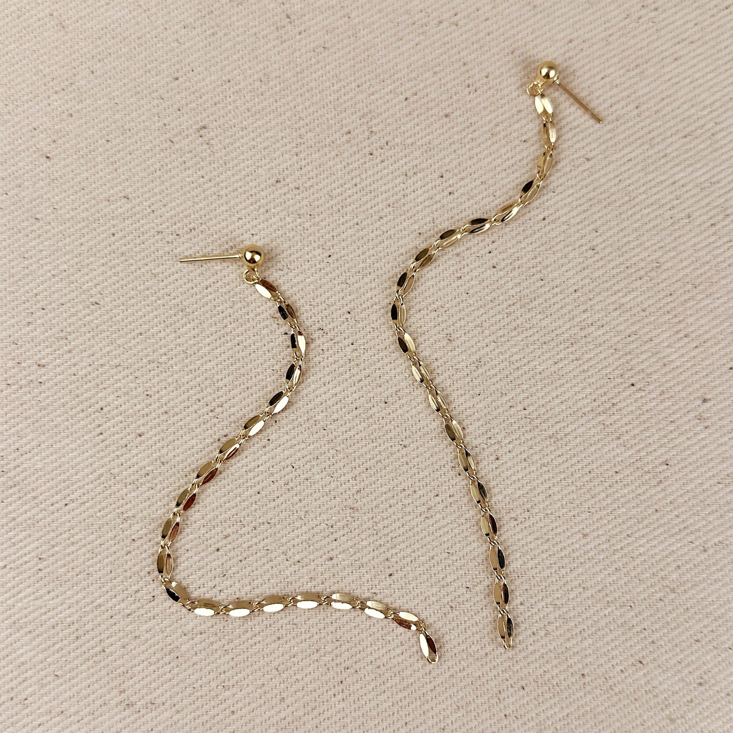 Chain Drop Earrings with Pearls - Long Dangle Statement Earrings for Women