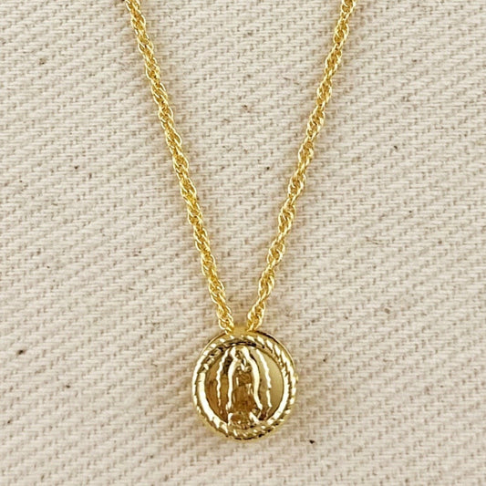 18k Gold Filled Mini Lady Guadalupe Necklace