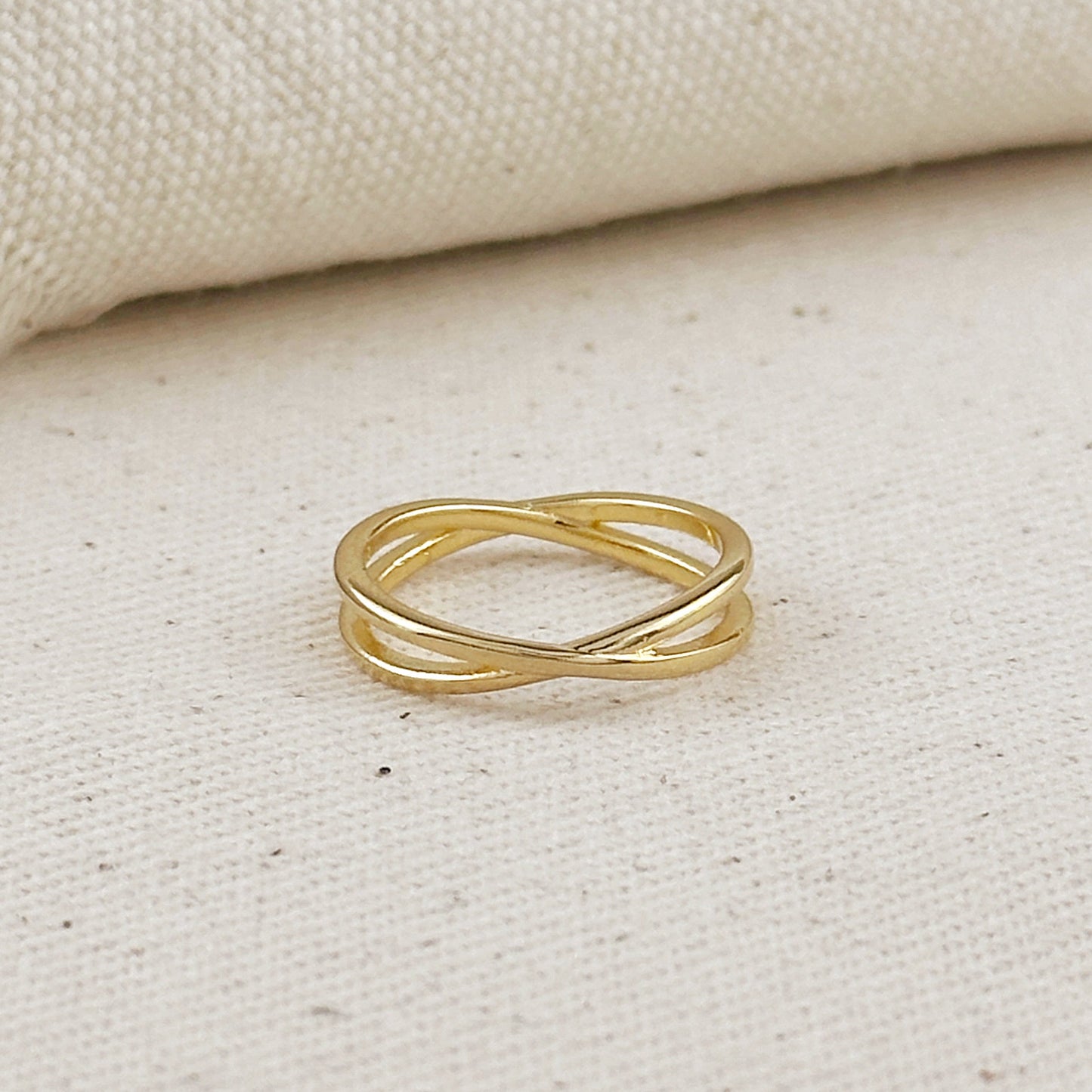 Minimalist X Ring - Modern Geometric Statement Ring for Women