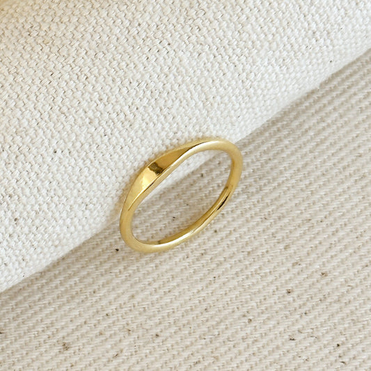 18k Gold Filled Slim Flat Top Band Ring