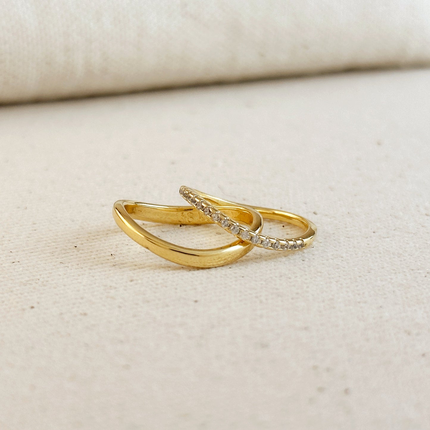 18k Gold Filled Stackable Wave Ring