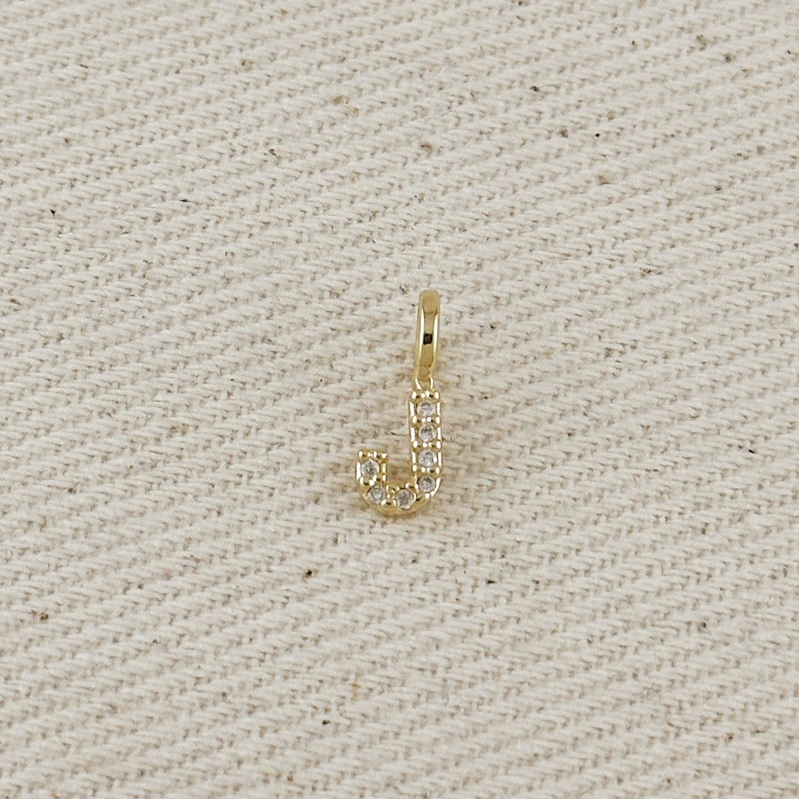 18k Gold filled Micro CZ Initial Letter Charm