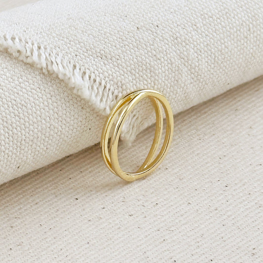 Minimalist X Ring - Modern Geometric Statement Ring for Women
