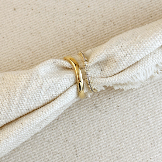 18k Gold Filled Stackable Wave Ring