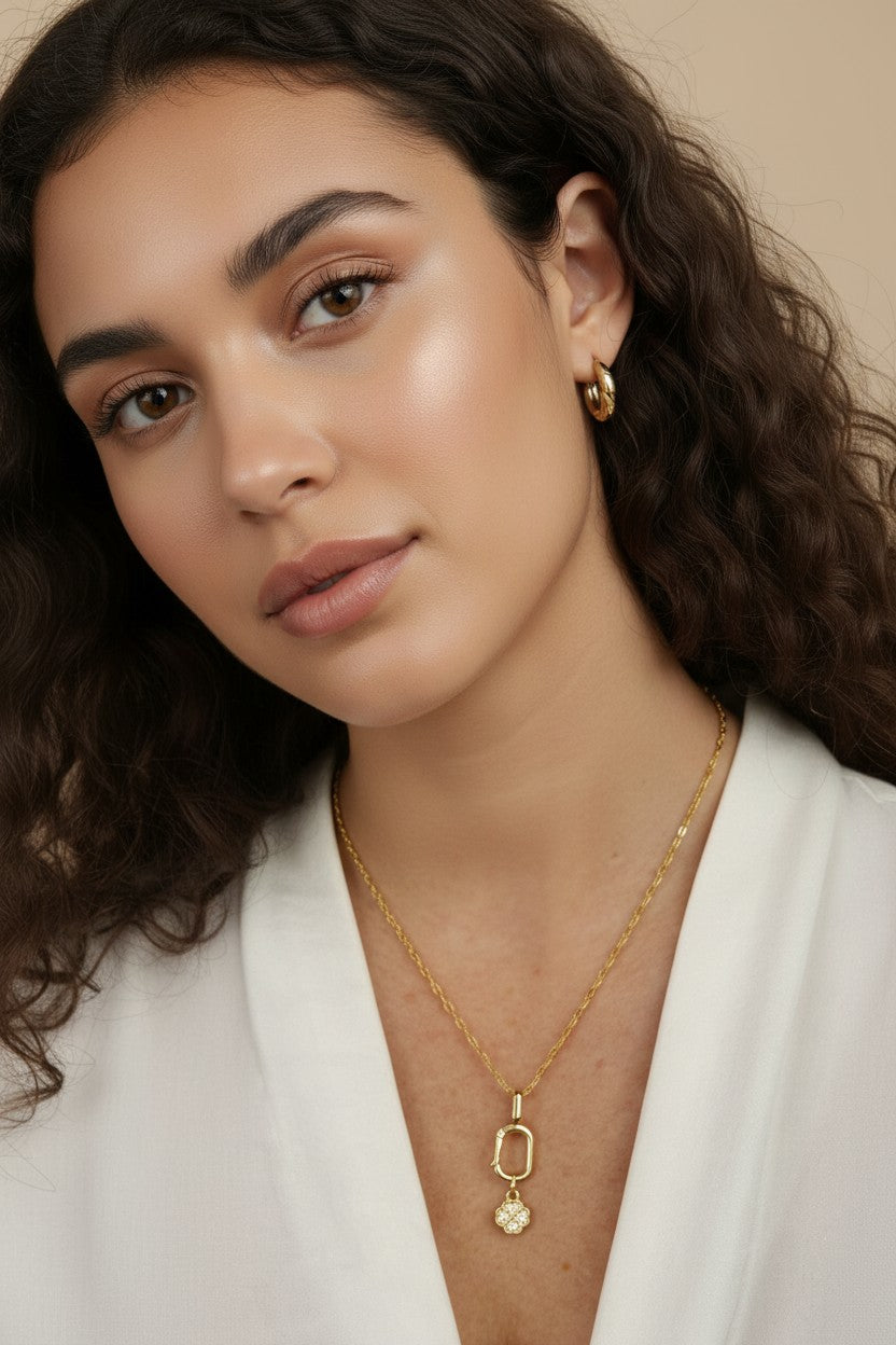 🍀 18k Gold Filled CZ Lucky Clover Charm — Faith. Hope. Love. Luck. All in One Tiny Charm.