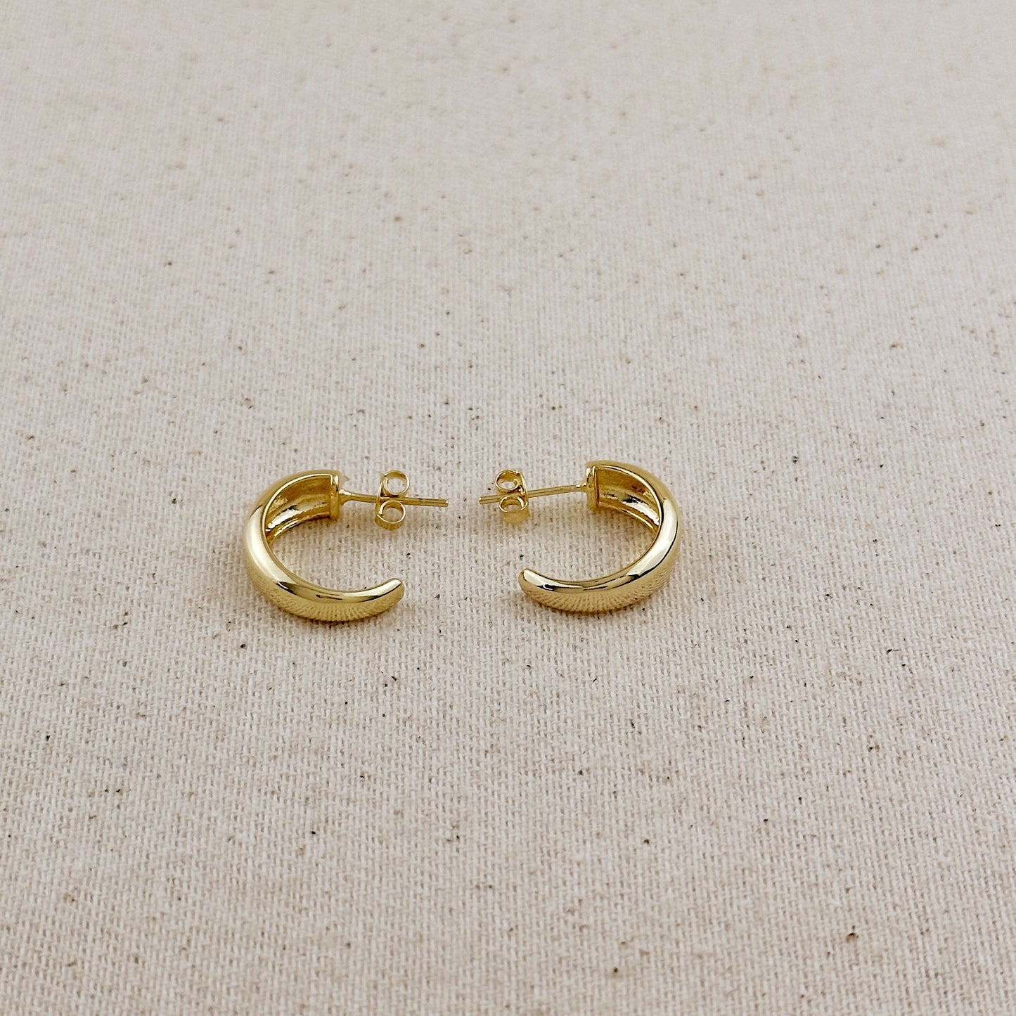 Chunky Gold C-Hoop Earrings | Thick Hoops | Modern Minimalist Earrings | Gift for Her