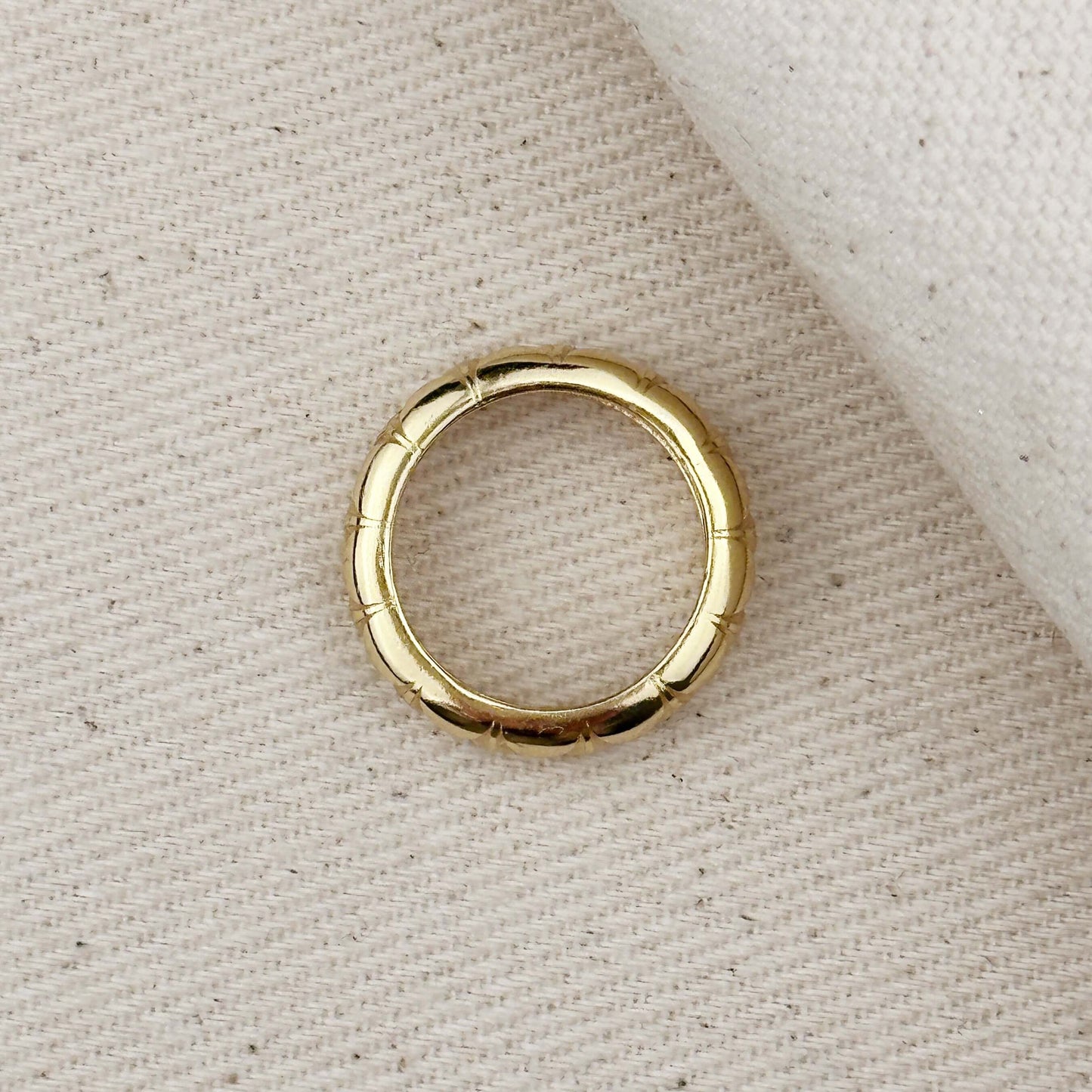 18k Gold Filled Diamond Cut Detail Band Ring