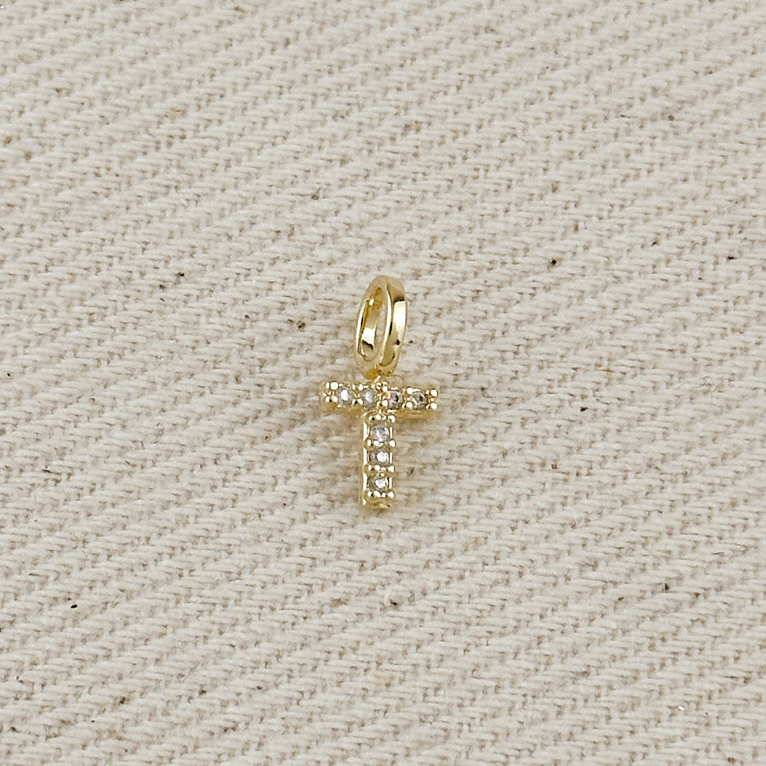 18k Gold filled Micro CZ Initial Letter Charm