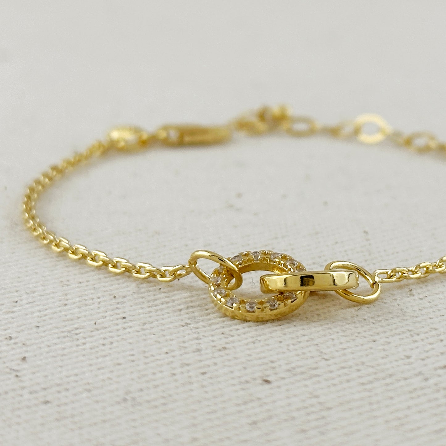 18k Gold Filled Linked CZ Bracelet