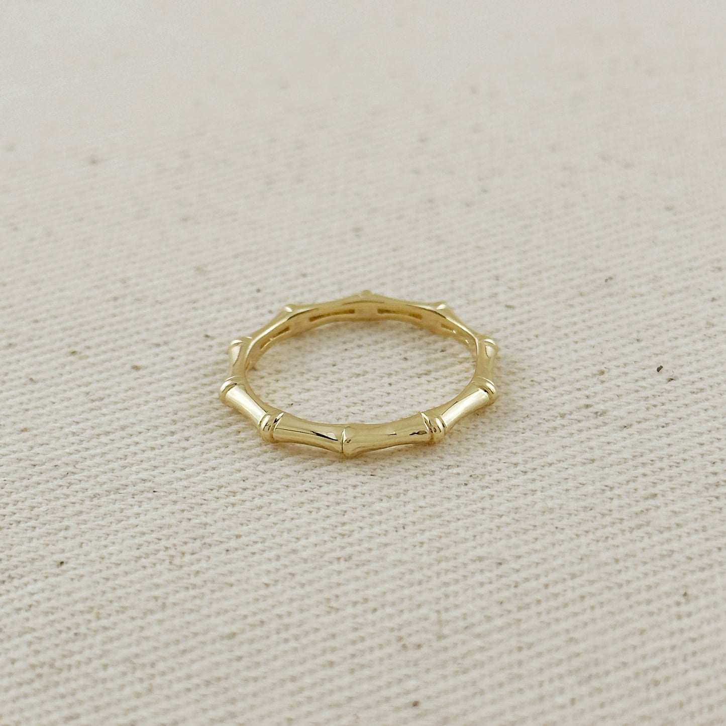 Bamboo Band Ring - Nature Inspired Textured Ring for Women | Unique Statement Ring | Hypoallergenic Waterproof Jewelry