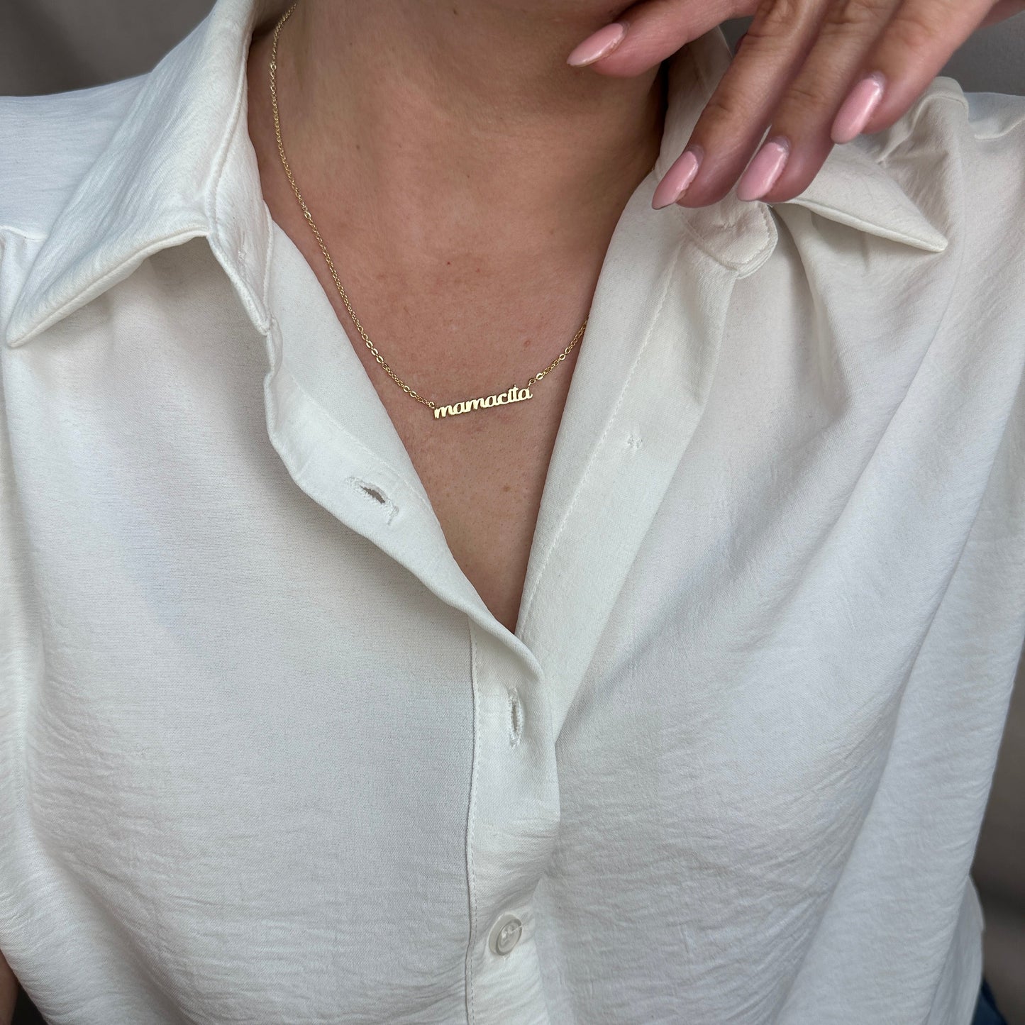 Mamacita Necklace 18K Gold Filled - Script Name Necklace for Women | Layering Chain