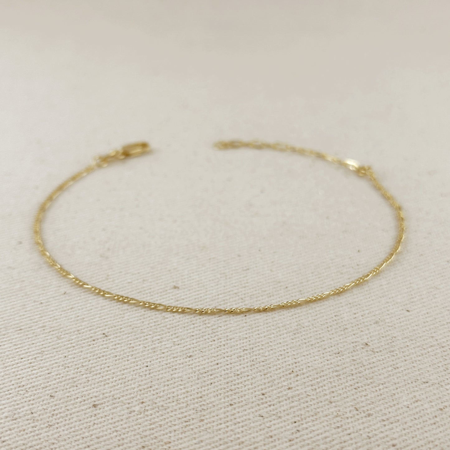 18k Gold Filled 1.5mm Figaro Chain Anklet