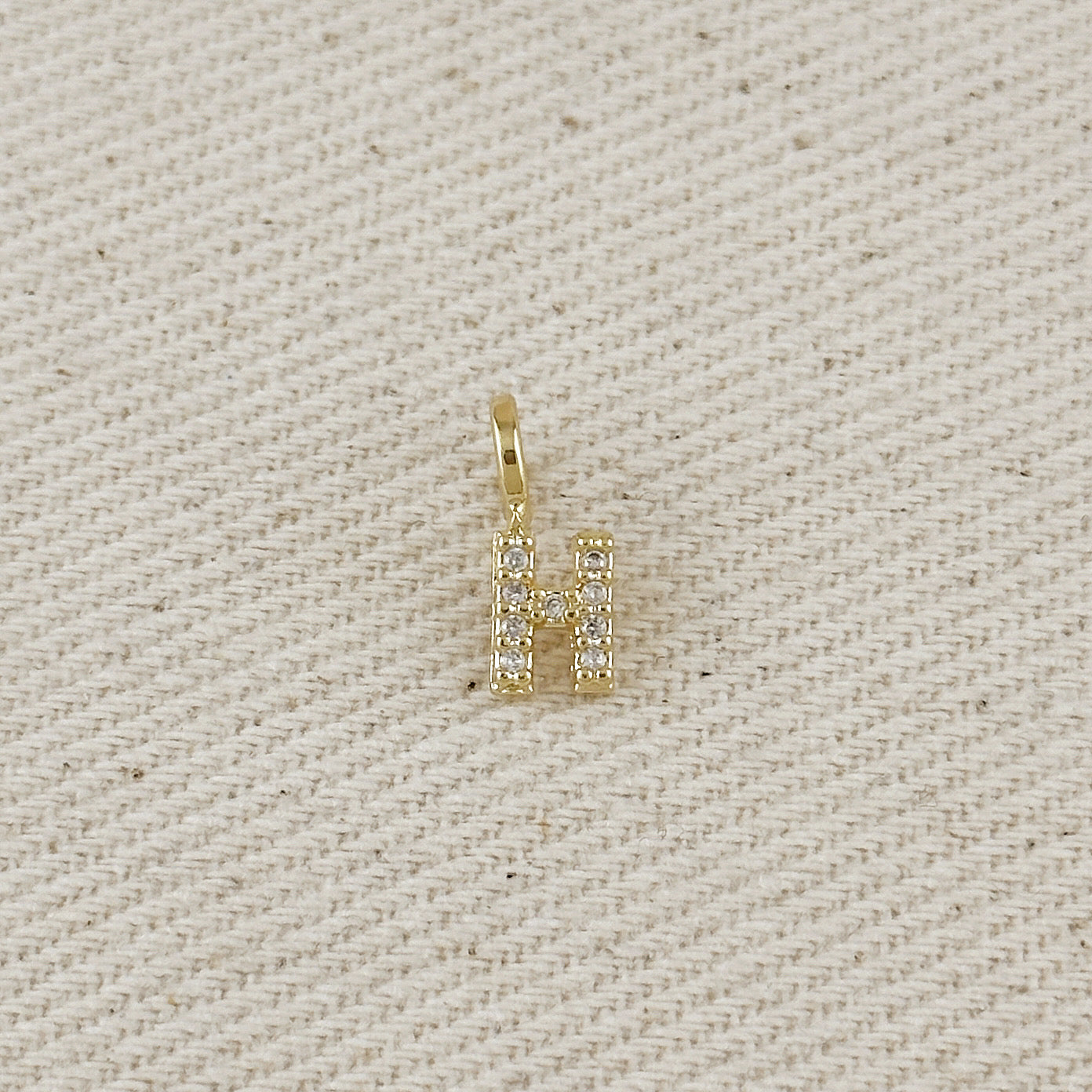 18k Gold filled Micro CZ Initial Letter Charm