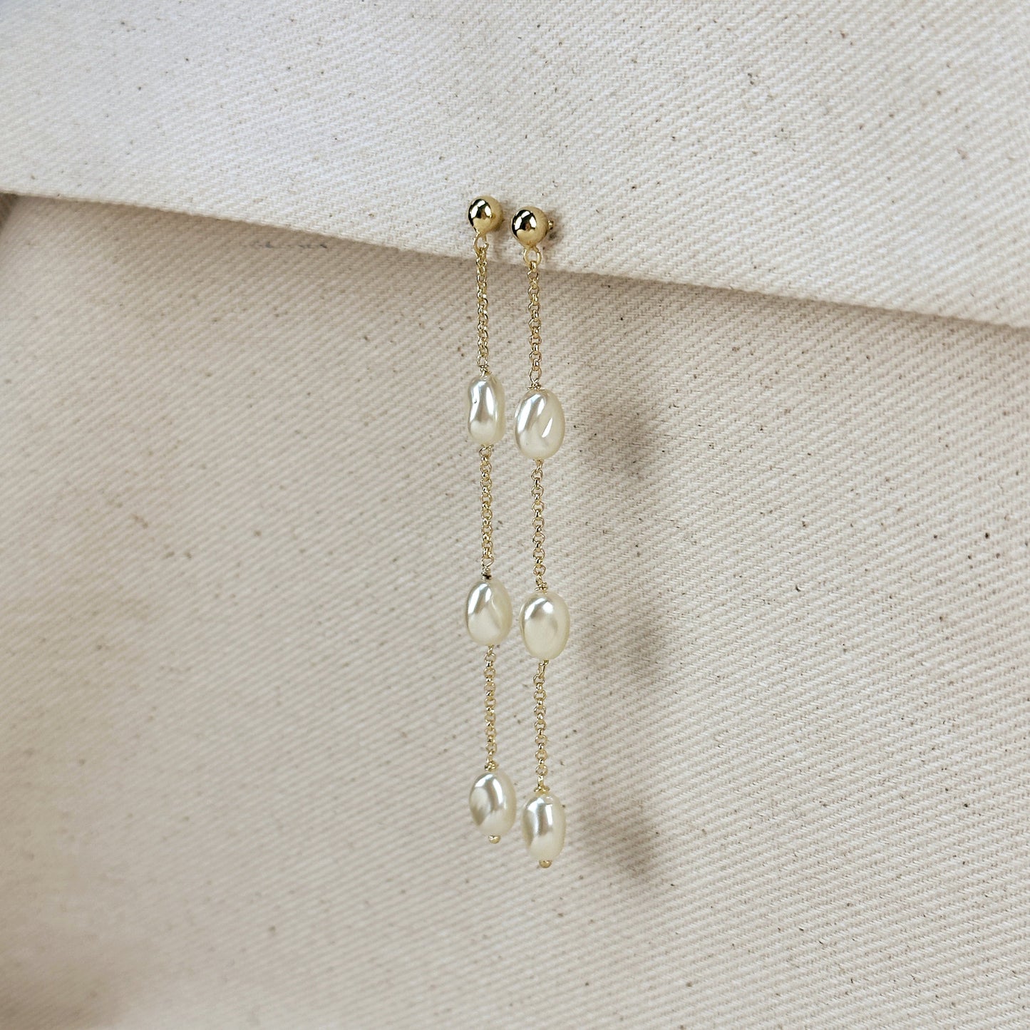 Baroque Pearl Drop Earrings - Long Statement Earrings for Women
