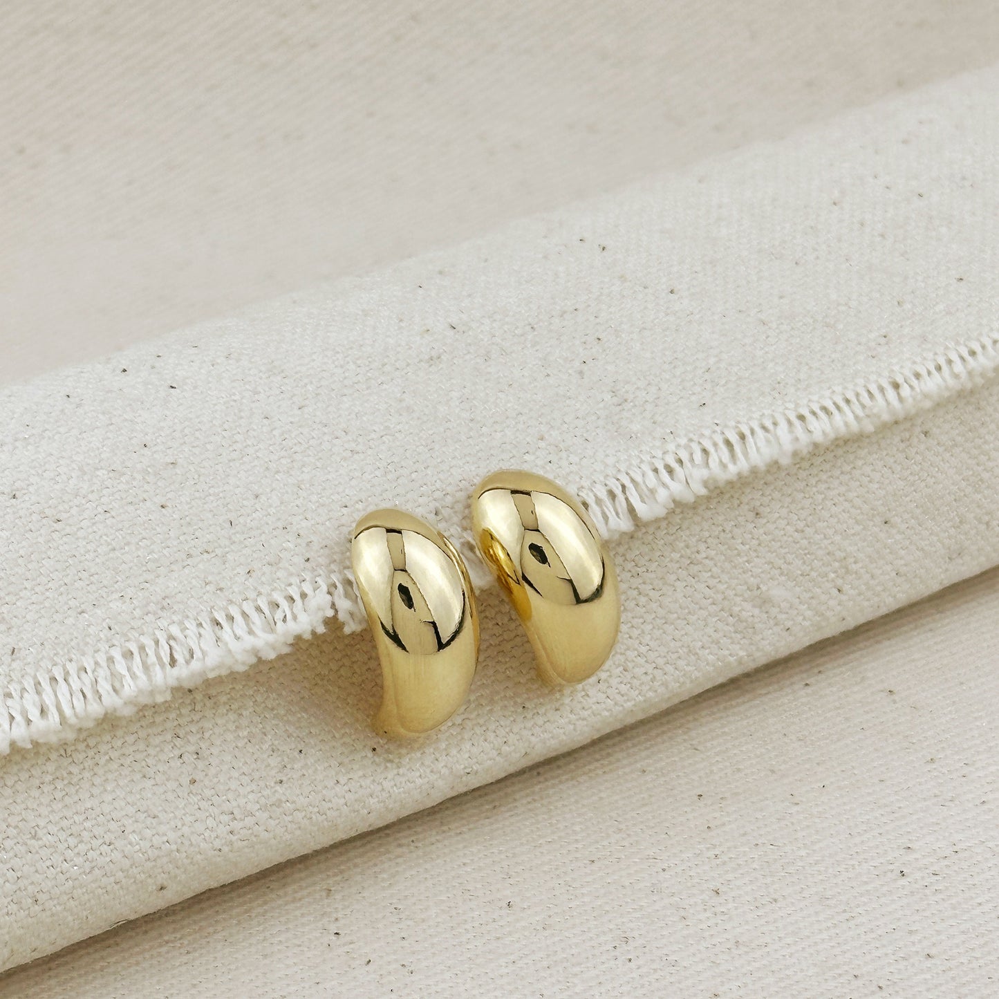 Dome Earrings for Women - Medium Size Statement Hoops | Hypoallergenic Daily Wear Jewelry