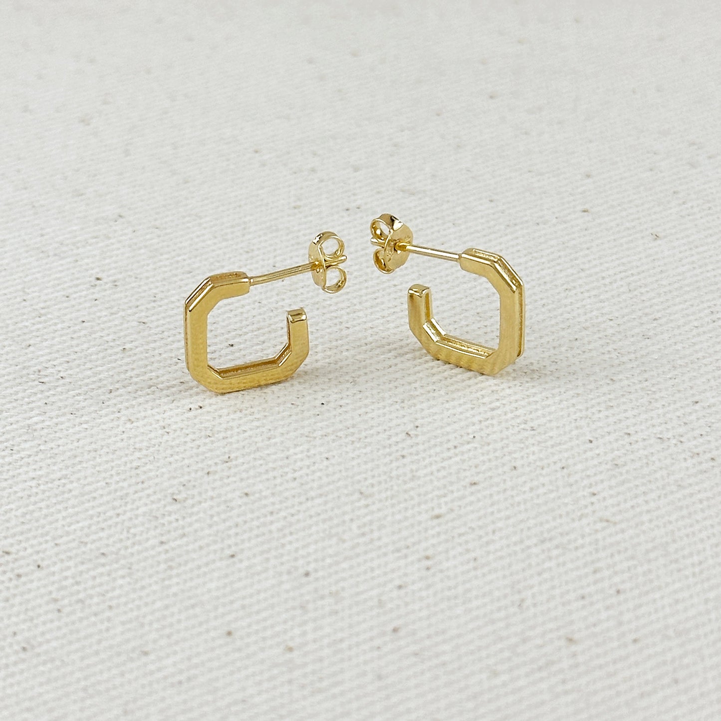 18k Gold Filled Square C-Hoop Earrings
