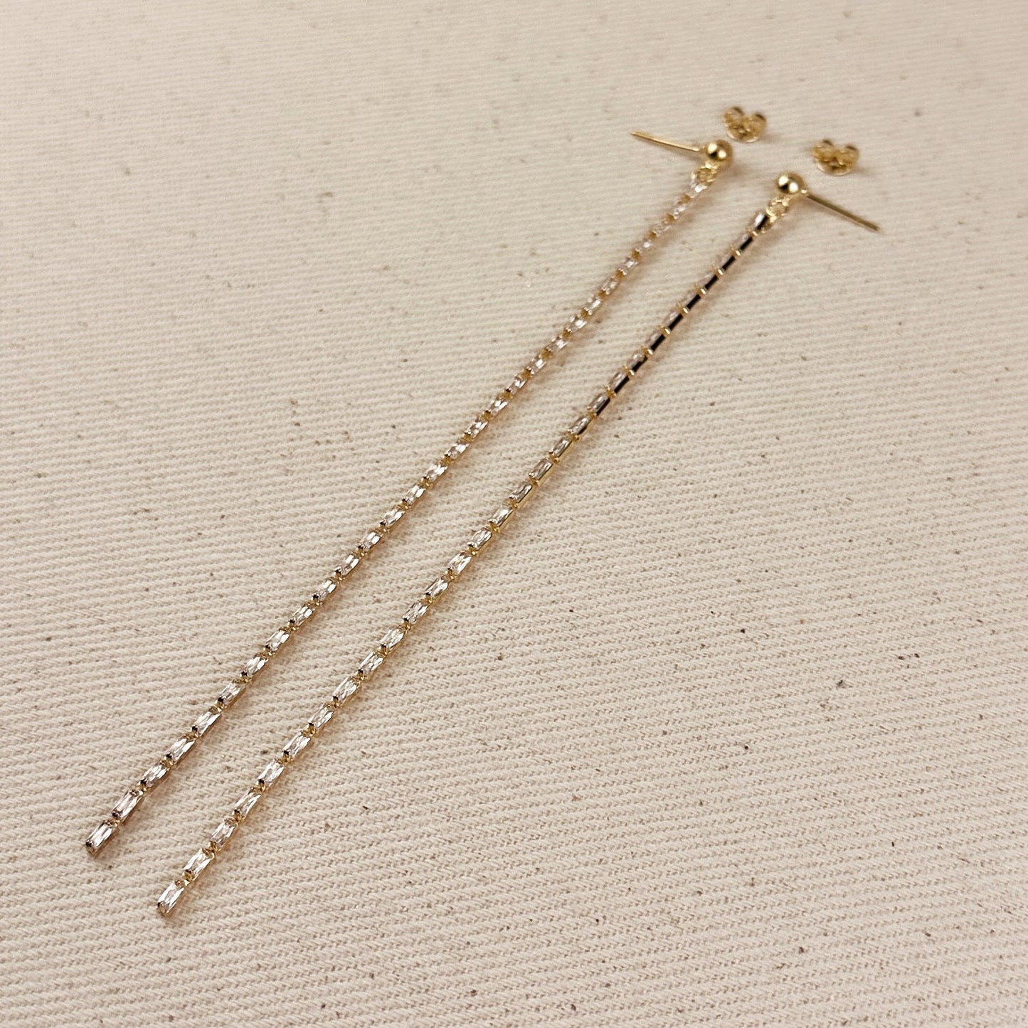 Baguette CZ Drop Earrings with Pearls - Long Statement Earrings for Women
