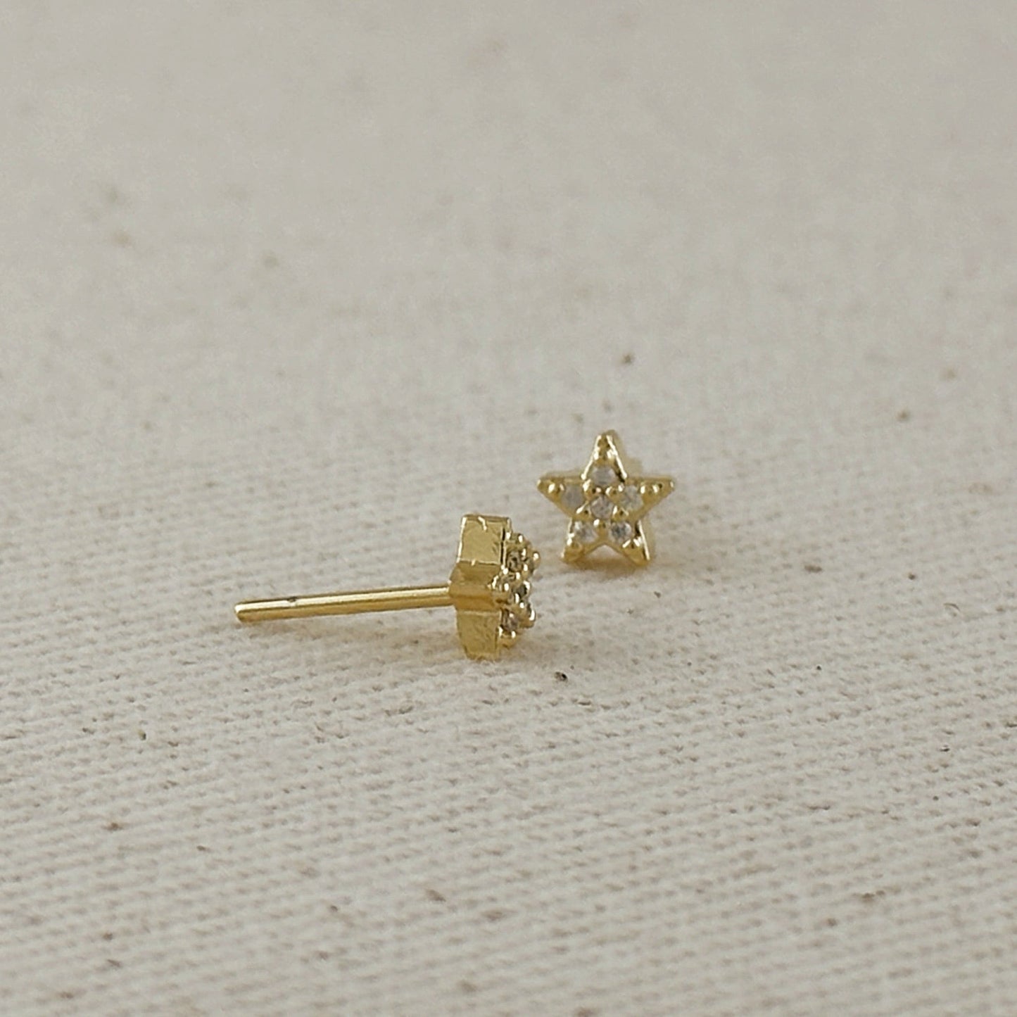 18k Gold Filled Mini CZ Star Stud Earrings
