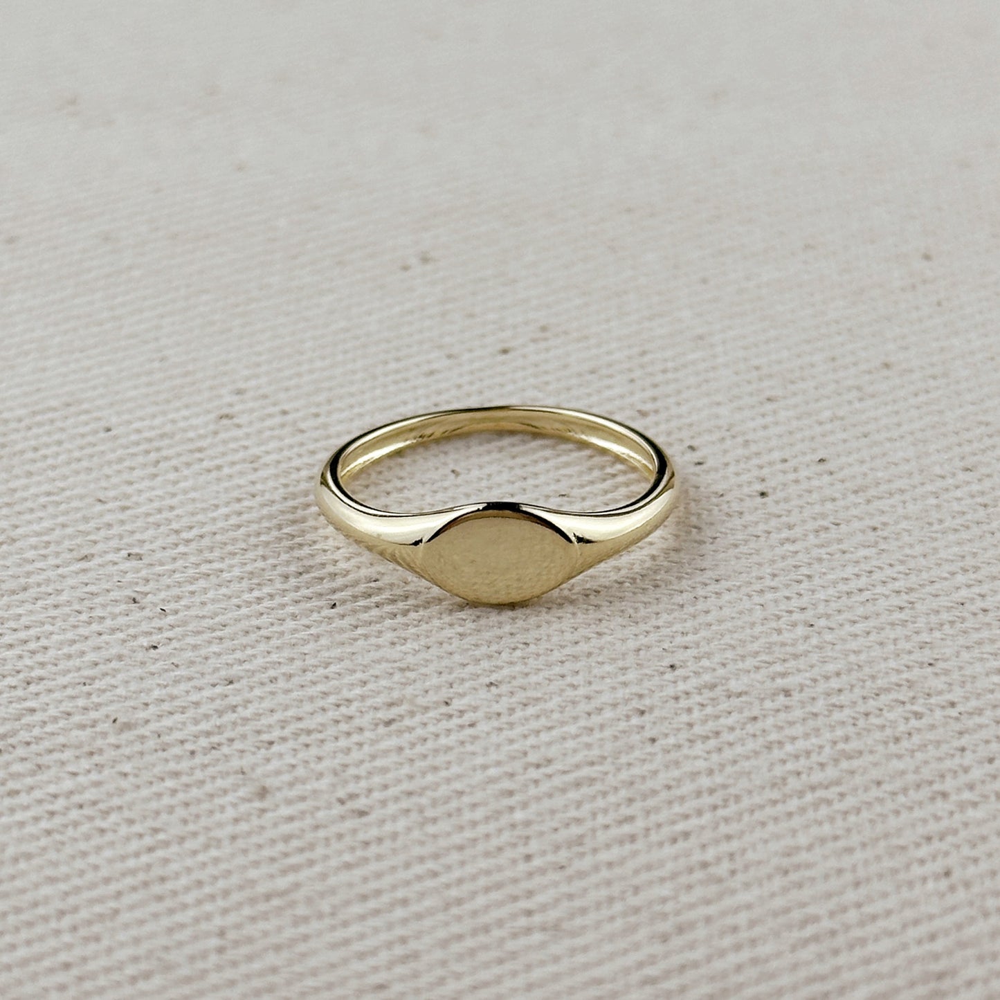 Signet Ring for Women | Classic Minimalist Statement Ring | Engravable Gold Ring