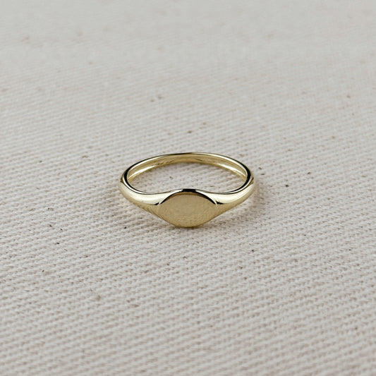 Signet Ring for Women | Classic Minimalist Statement Ring | Engravable Gold Ring