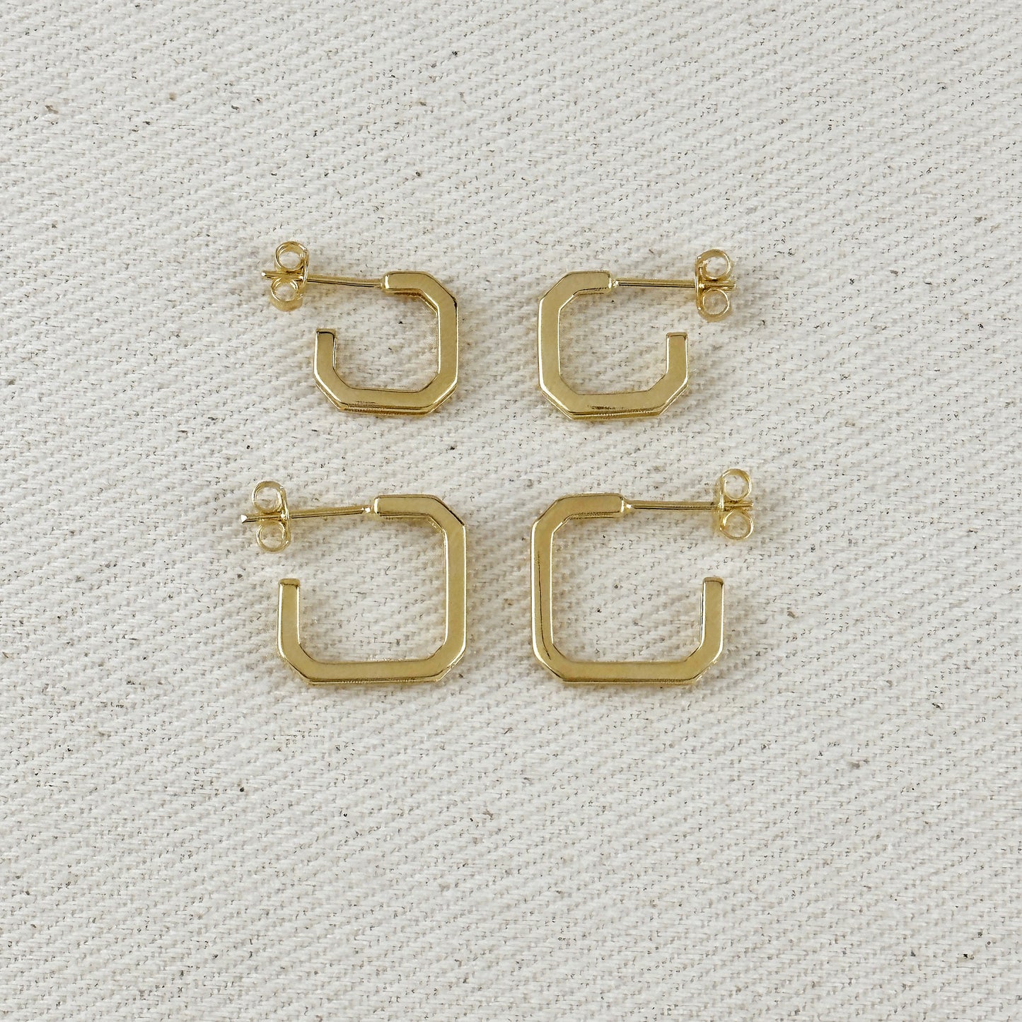 18k Gold Filled Square C-Hoop Earrings