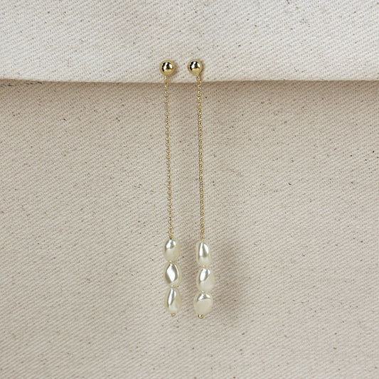 Baroque Pearl Drop Earrings - Statement Dangle Earrings for Women