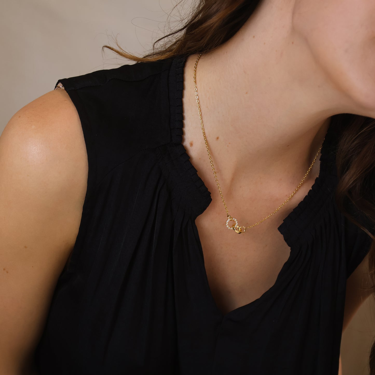 18k Gold Filled Linked CZ Necklace