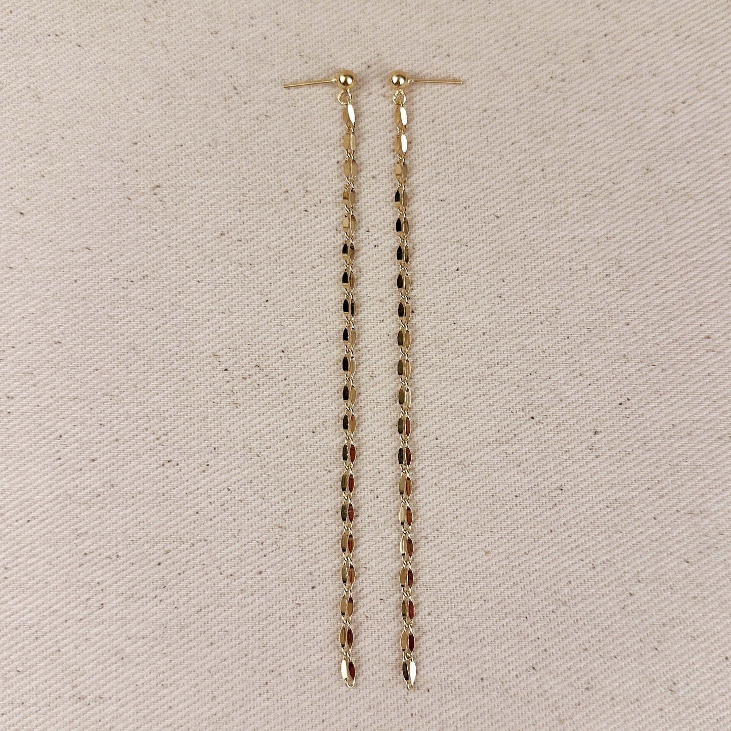 Chain Drop Earrings with Pearls - Long Dangle Statement Earrings for Women