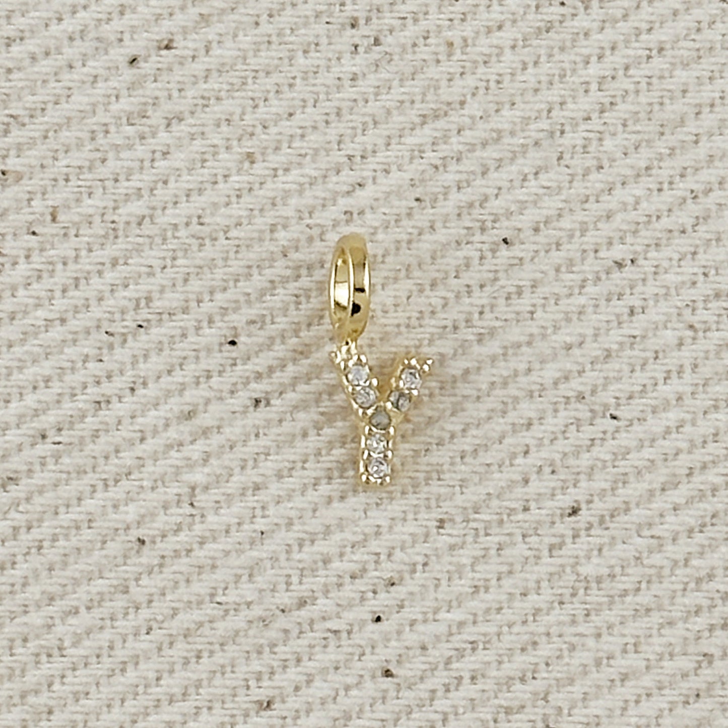 18k Gold filled Micro CZ Initial Letter Charm