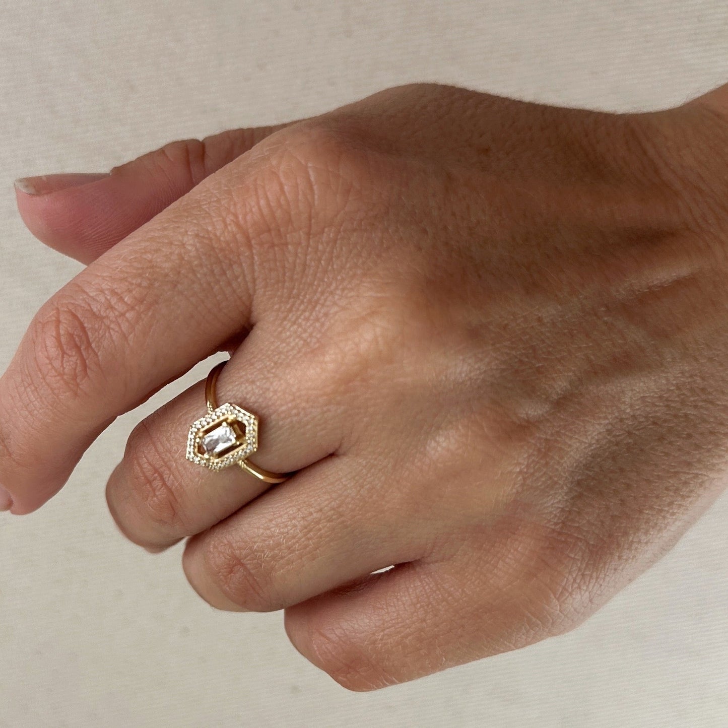 Elegant Baguette CZ Ring - Modern Statement Ring for Women