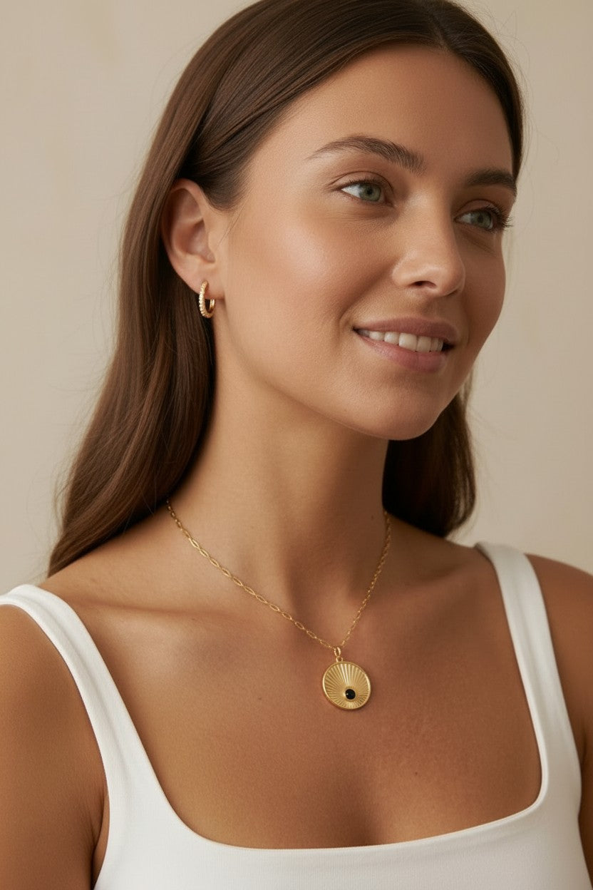 18k Gold Filled Thin Line CZ Hoop Earrings | Sleek Everyday Sparkle