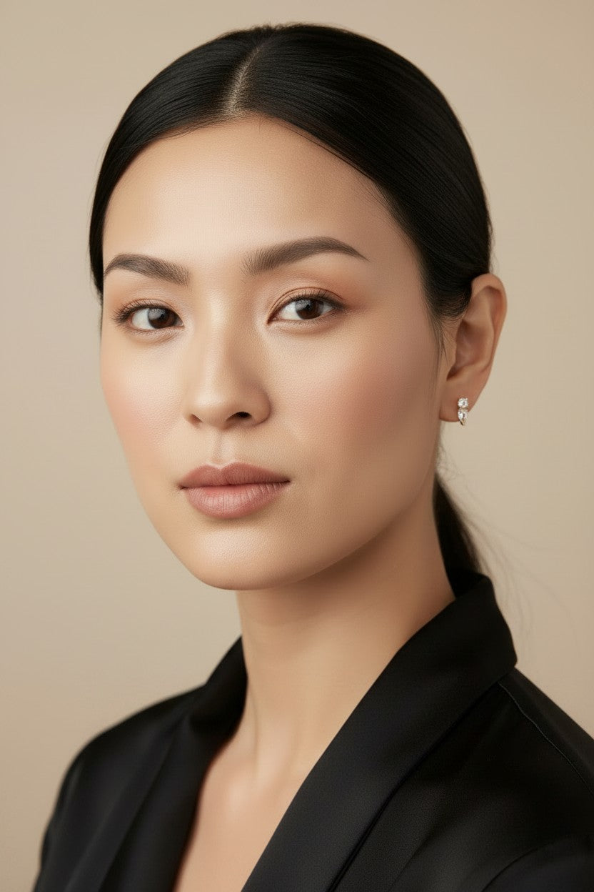 Mini CZ Drop Stud Earrings - Dainty Sparkly Teardrop Earrings for Women | Minimalist Glamour