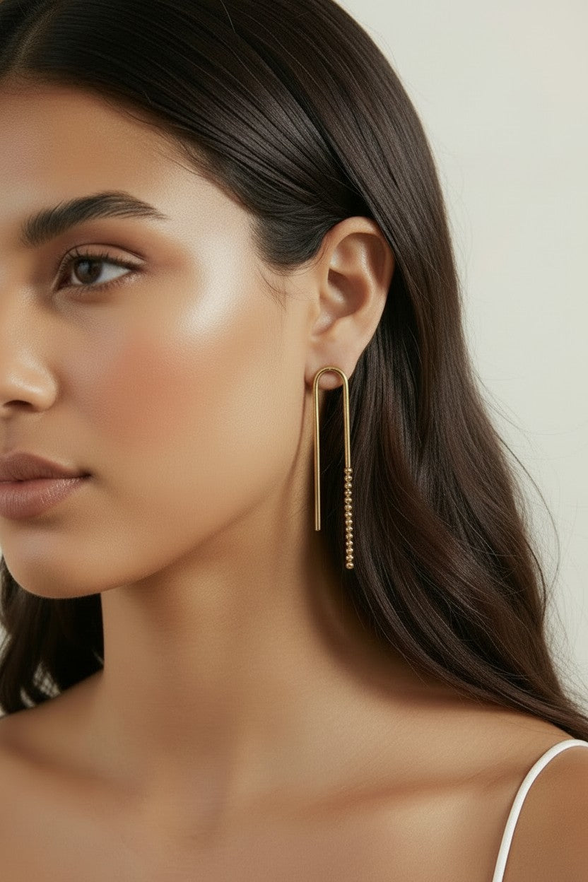 18k Gold Filled Beaded Drop Earrings | Effortless Everyday Elegance