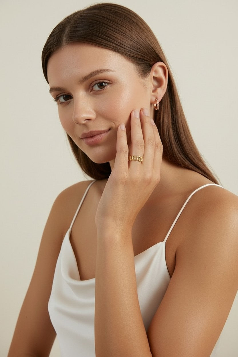 18k Gold Filled Open Wave Ring | Playful Sculptural Texture