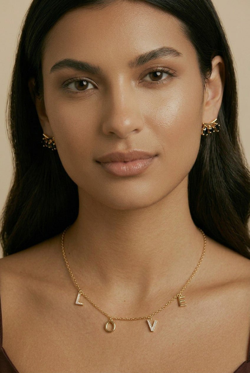 18k Gold Filled Triple Line Beaded C-Hoop Earrings | Bold & Sophisticated