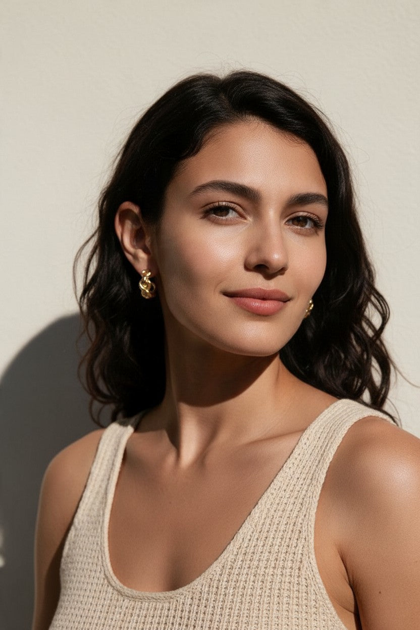 ∞ 18k Gold Filled Braided Infinity Hoop Earrings — The Figure-Eight Silhouette. Braided Texture. No Stones Needed.