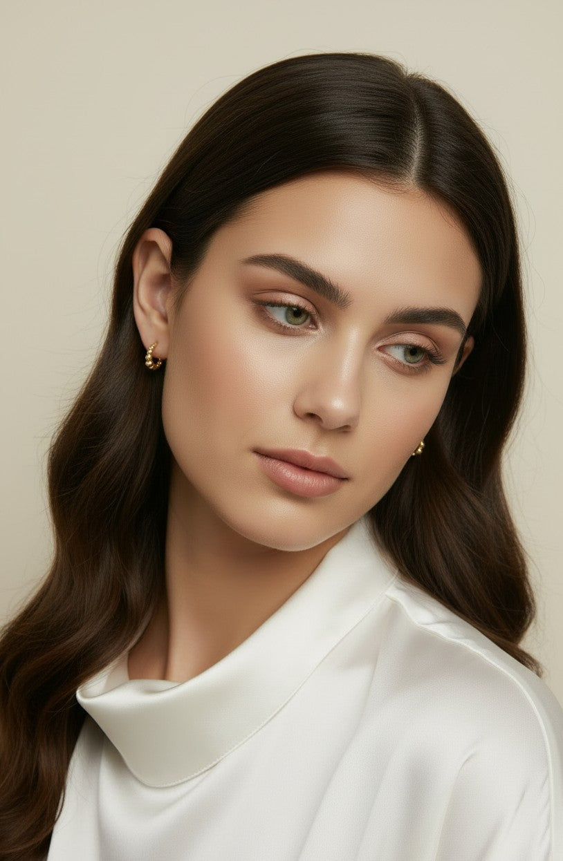 ✨ 18k Gold Filled Gradient Beaded Clicker Hoop Earrings — Small to Large. The Hoop That Builds as It Goes.